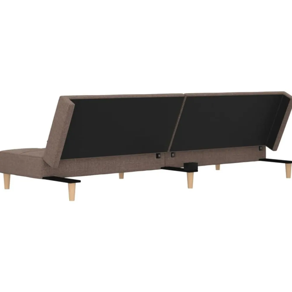 vidaXL Sofá cama de 2 plazas con dos almohadas tela gris taupe Taupé Hot