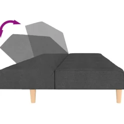 vidaXL Sofá cama de 2 plazas tela Gris oscuro Clearance