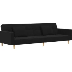 vidaXL Sofás-Sofá cama de 2 plazas con dos almohadas tela