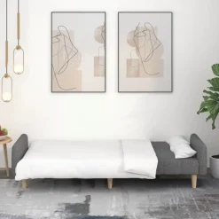 vidaXL Sofá cama de 2 plazas tela Gris claro Hot