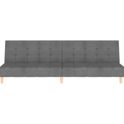 vidaXL Sofá cama de 2 plazas tela Gris claro Sale