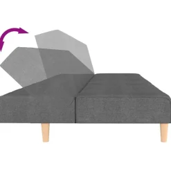 vidaXL Sofá cama de 2 plazas tela Gris claro Sale