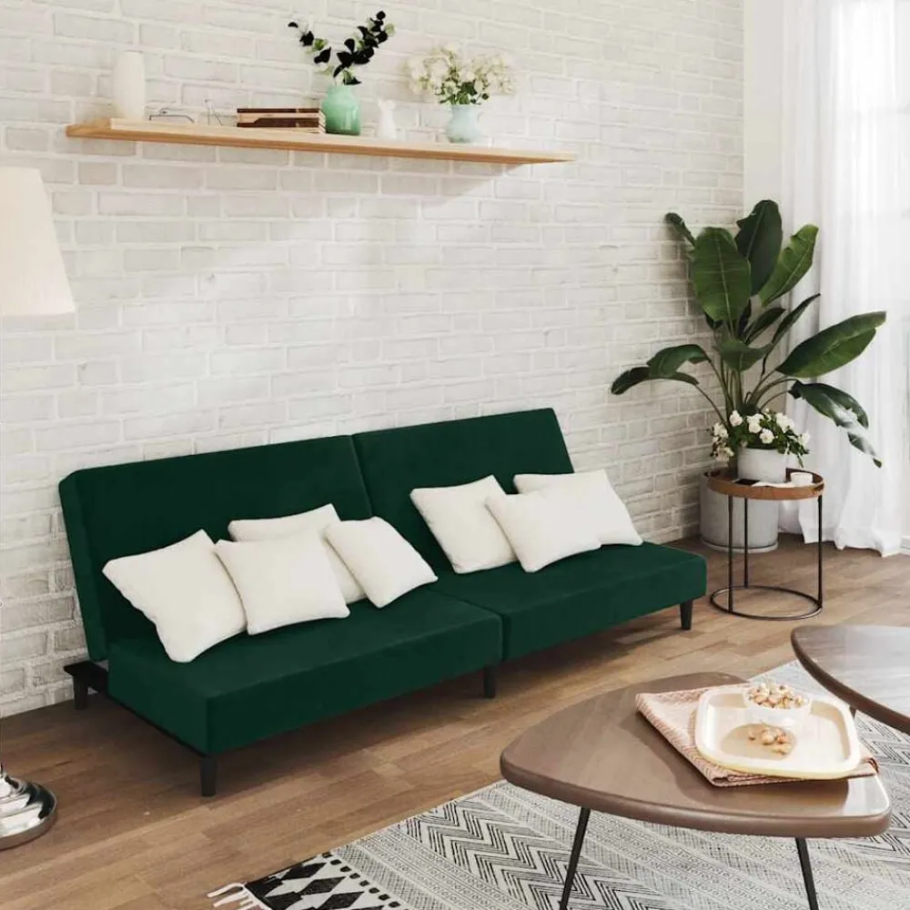 vidaXL Sofás-Sofá cama de 2 plazas terciopelo