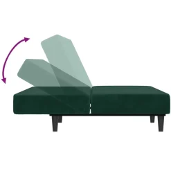 vidaXL Sofás-Sofá cama de 2 plazas terciopelo