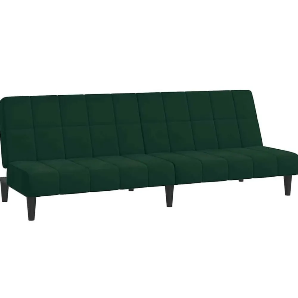 vidaXL Sofá cama de 2 plazas terciopelo Verde oscuro Clearance