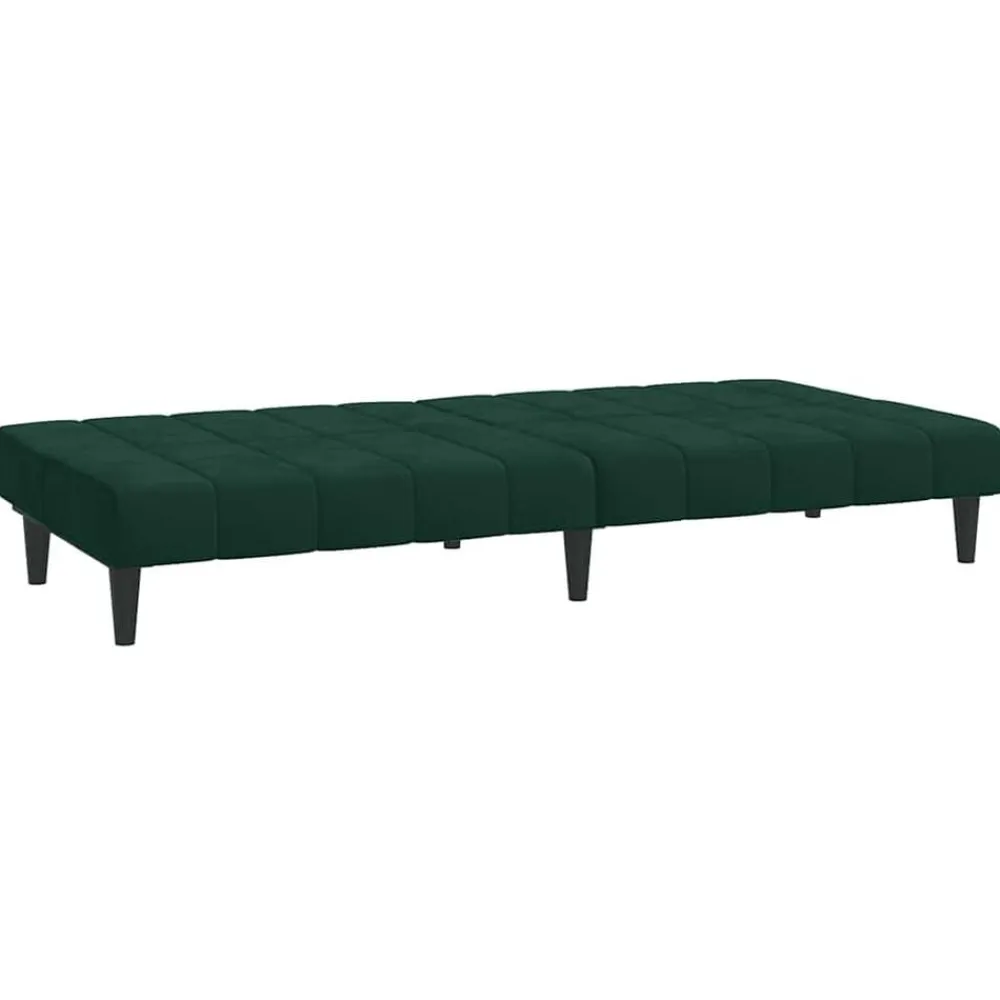 vidaXL Sofá cama de 2 plazas terciopelo Verde oscuro Clearance