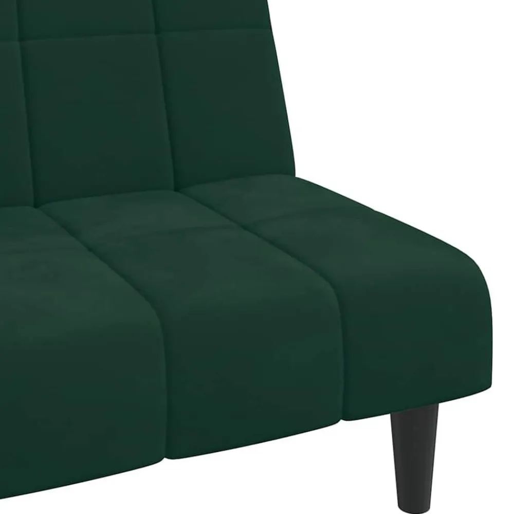 vidaXL Sofá cama de 2 plazas terciopelo Verde oscuro Clearance