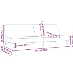 vidaXL Sofá cama de 2 plazas tela Gris claro Outlet