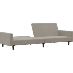 vidaXL Sofá cama de 2 plazas terciopelo Gris claro Discount