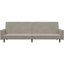 vidaXL Sofá cama de 2 plazas terciopelo Gris claro Discount