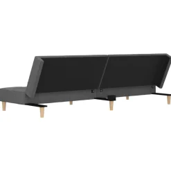 vidaXL Sofá cama de 2 plazas con dos almohadas tela Gris claro
