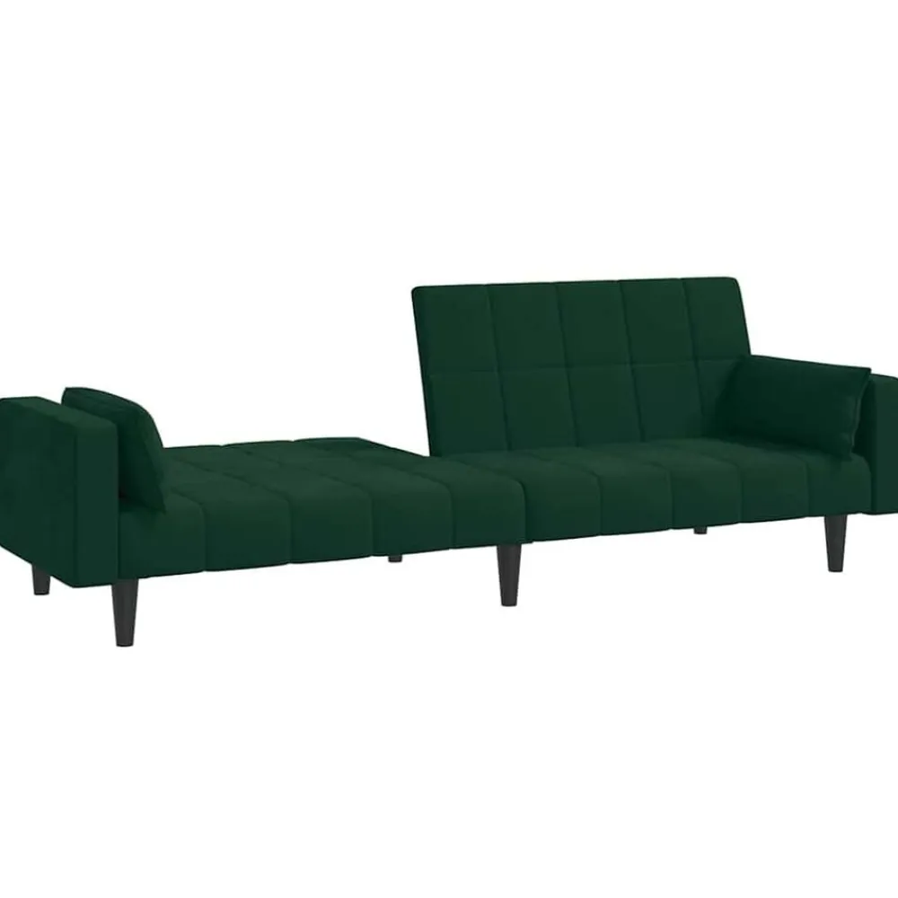 vidaXL Sofás-Sofá cama de 2 plazas con dos almohadas terciopelo
