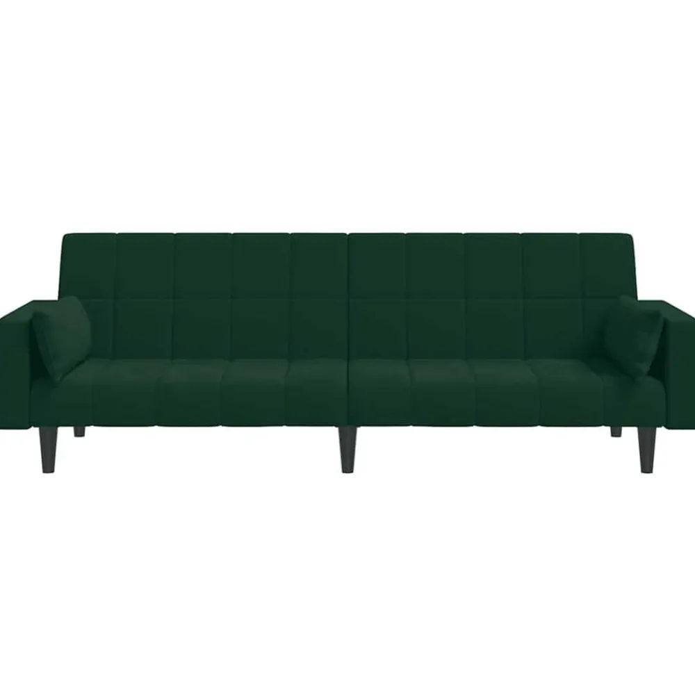 vidaXL Sofás-Sofá cama de 2 plazas con dos almohadas terciopelo