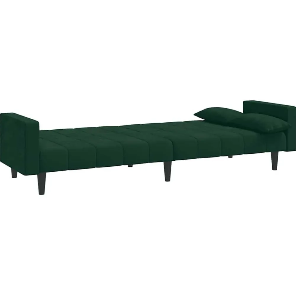 vidaXL Sofás-Sofá cama de 2 plazas con dos almohadas terciopelo