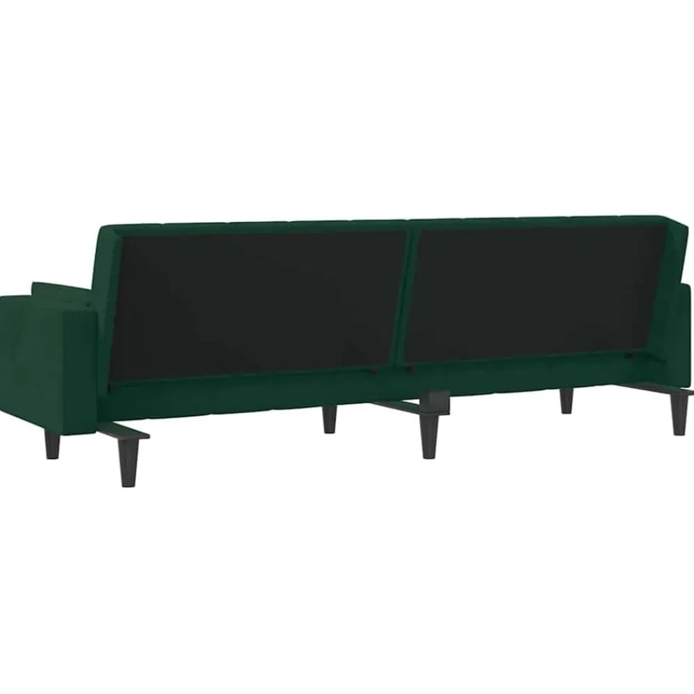 vidaXL Sofás-Sofá cama de 2 plazas con dos almohadas terciopelo