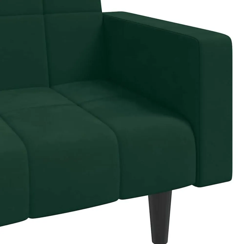 vidaXL Sofás-Sofá cama de 2 plazas con dos almohadas terciopelo