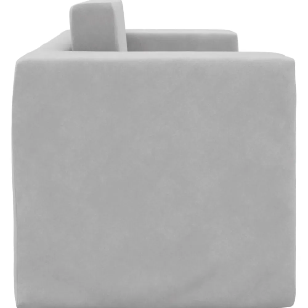 vidaXL Sofá cama de niños 2 plazas felpa suave Gris claro New