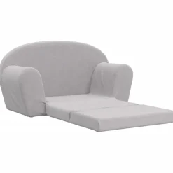 vidaXL Sofá cama de niños 2 plazas felpa suave Gris claro Best