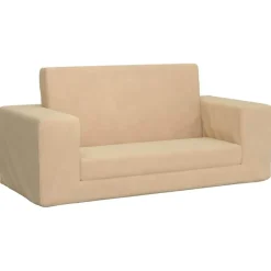 Niños vidaXL Mobiliario Para Bebés Y Niños Pequeños-Sofá cama de niños 2 plazas felpa suave