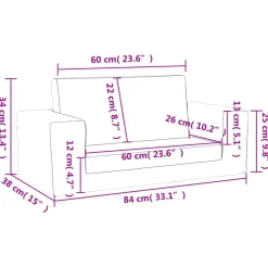 vidaXL Sofá cama de niños 2 plazas felpa suave gris Antracita Outlet