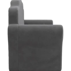 Niños vidaXL Mobiliario Para Bebés Y Niños Pequeños-Sofá cama de niños 2 plazas felpa suave gris