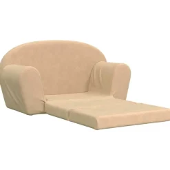 Niños vidaXL Mobiliario Para Bebés Y Niños Pequeños-Sofá cama de niños 2 plazas felpa suave