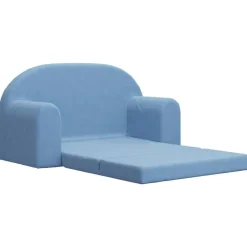 vidaXL Sofá cama de niños 2 plazas felpa suave Azul Best