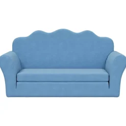 vidaXL Sofá cama de niños 2 plazas felpa suave Azul Best
