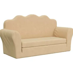 Niños vidaXL Mobiliario Para Bebés Y Niños Pequeños-Sofá cama de niños 2 plazas felpa suave