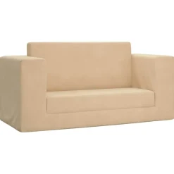 Niños vidaXL Mobiliario Para Bebés Y Niños Pequeños-Sofá cama de niños 2 plazas felpa suave