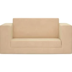 Niños vidaXL Mobiliario Para Bebés Y Niños Pequeños-Sofá cama de niños 2 plazas felpa suave