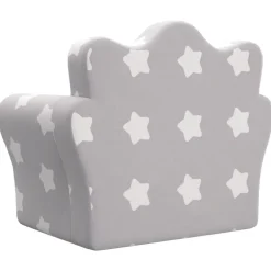 Niños vidaXL Mobiliario Para Bebés Y Niños Pequeños-Sofá cama de niños felpa suave gris claro con estrellas