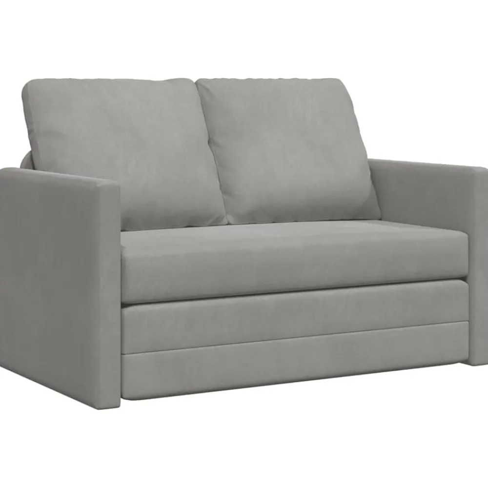 vidaXL Sofá cama de suelo 2 en 1 terciopelo 122x204x55 cm Gris claro