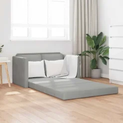 vidaXL Sofá cama de suelo 2 en 1 terciopelo 122x204x55 cm Gris claro