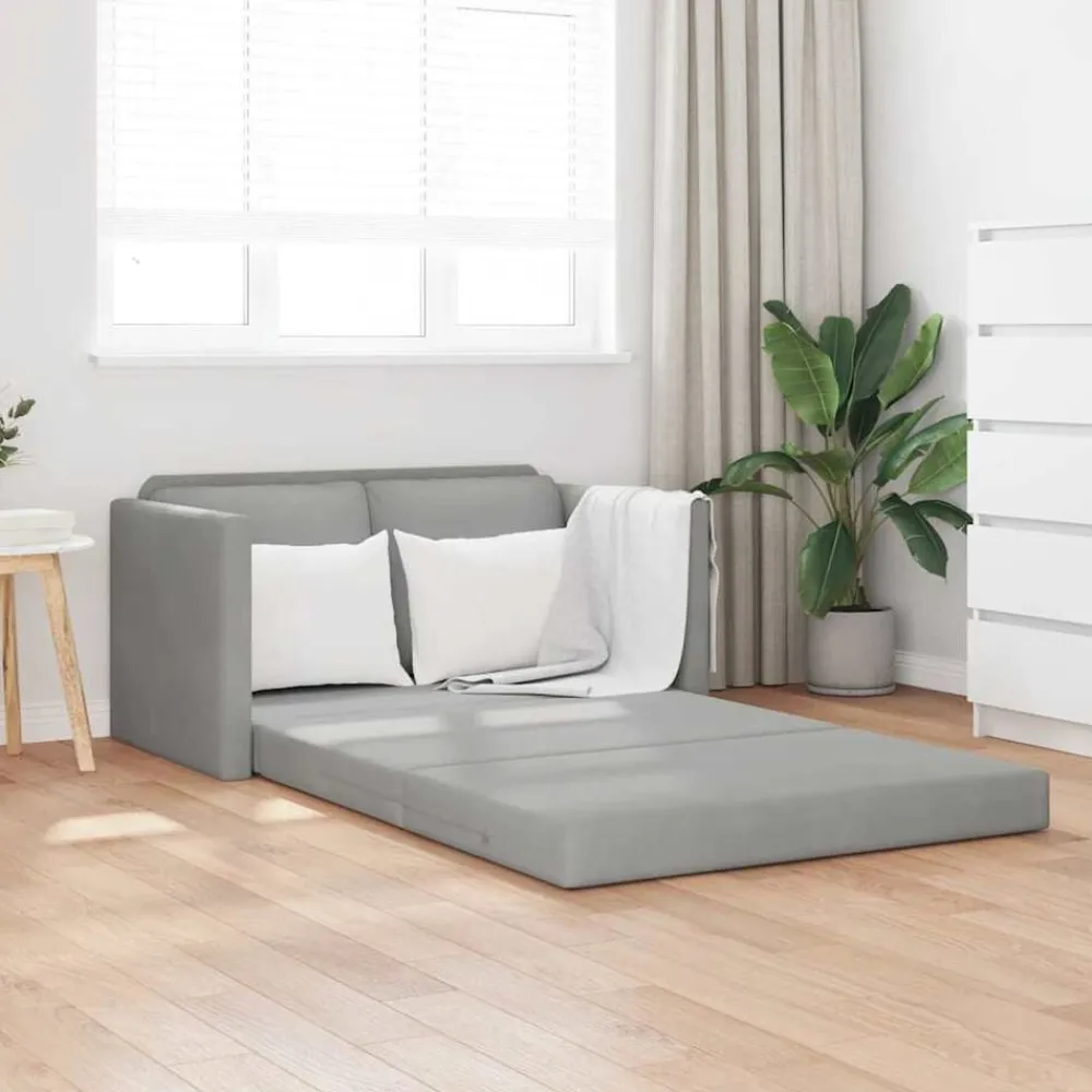 vidaXL Sofá cama de suelo 2 en 1 terciopelo 122x204x55 cm Gris claro