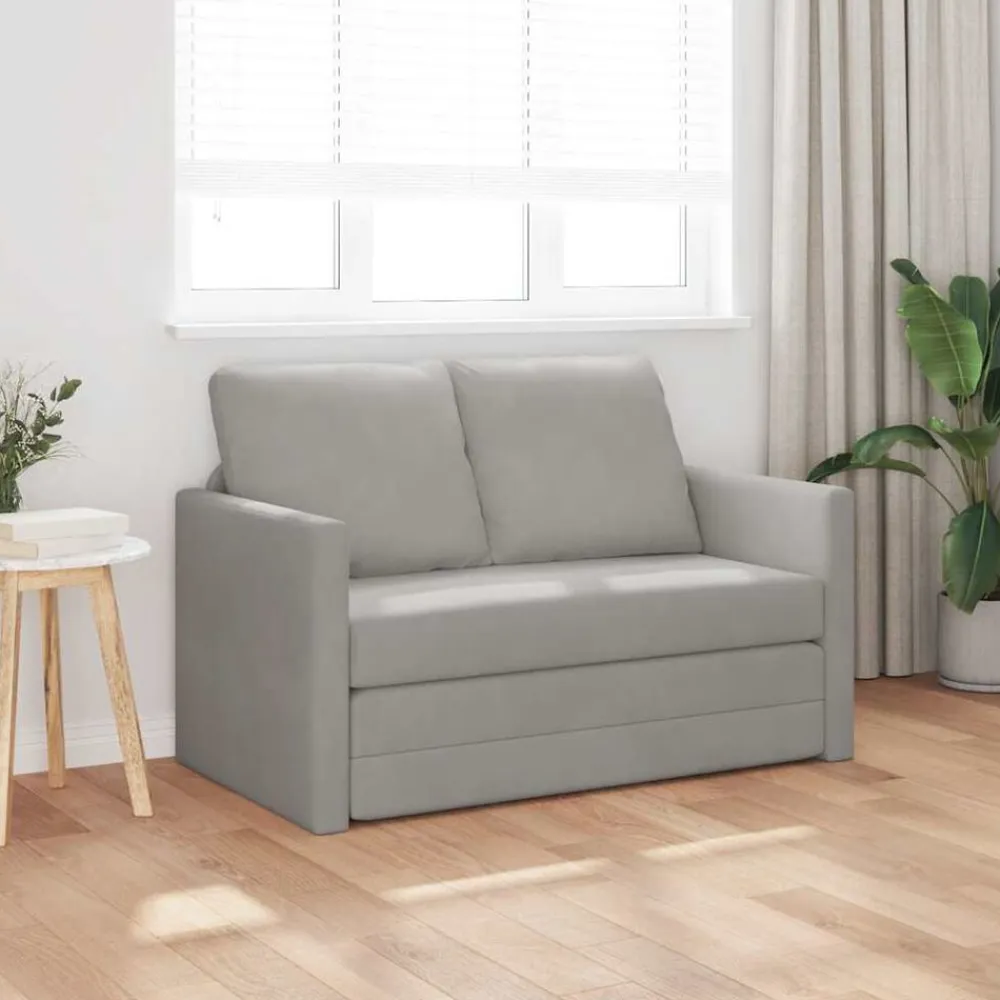 vidaXL Sofá cama de suelo 2 en 1 terciopelo 122x204x55 cm Gris claro
