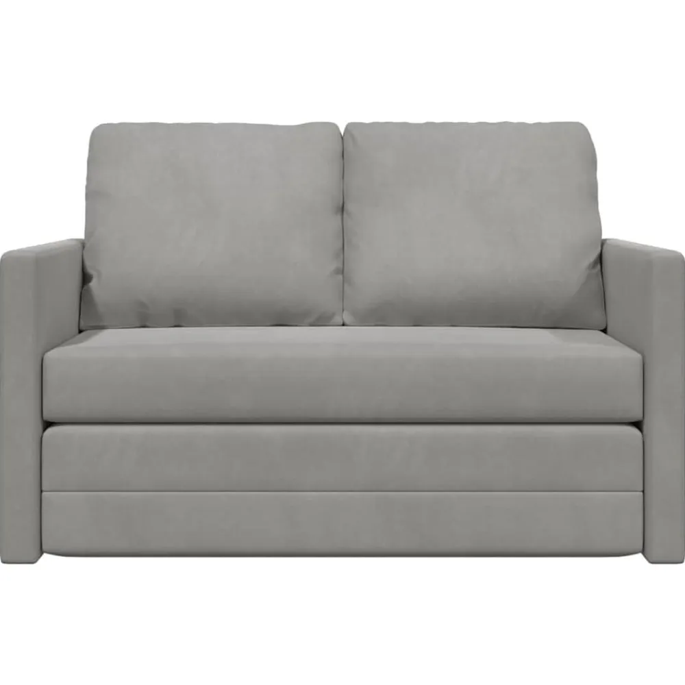 vidaXL Sofá cama de suelo 2 en 1 terciopelo 122x204x55 cm Gris claro