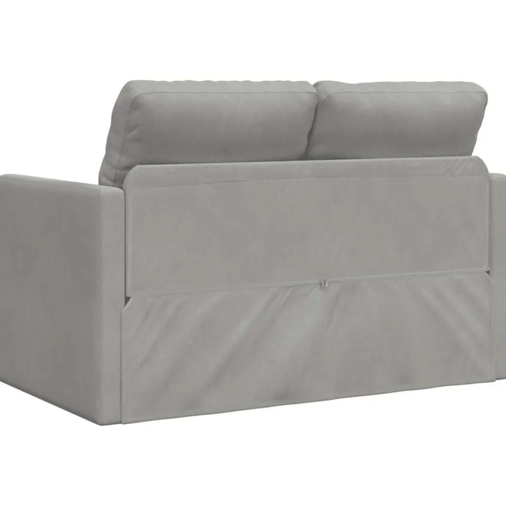 vidaXL Sofá cama de suelo 2 en 1 terciopelo 122x204x55 cm Gris claro