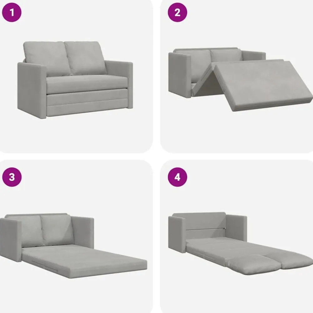 vidaXL Sofá cama de suelo 2 en 1 terciopelo 122x204x55 cm Gris claro