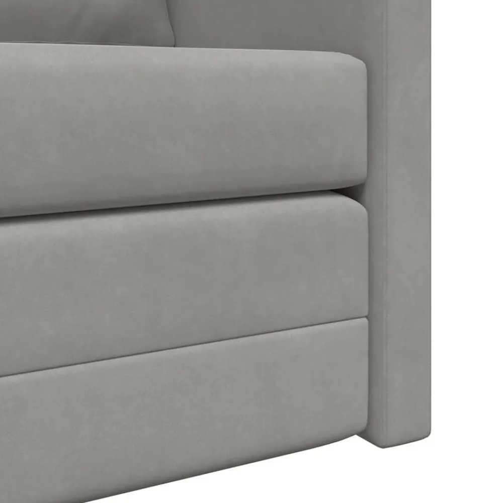 vidaXL Sofá cama de suelo 2 en 1 terciopelo 122x204x55 cm Gris claro