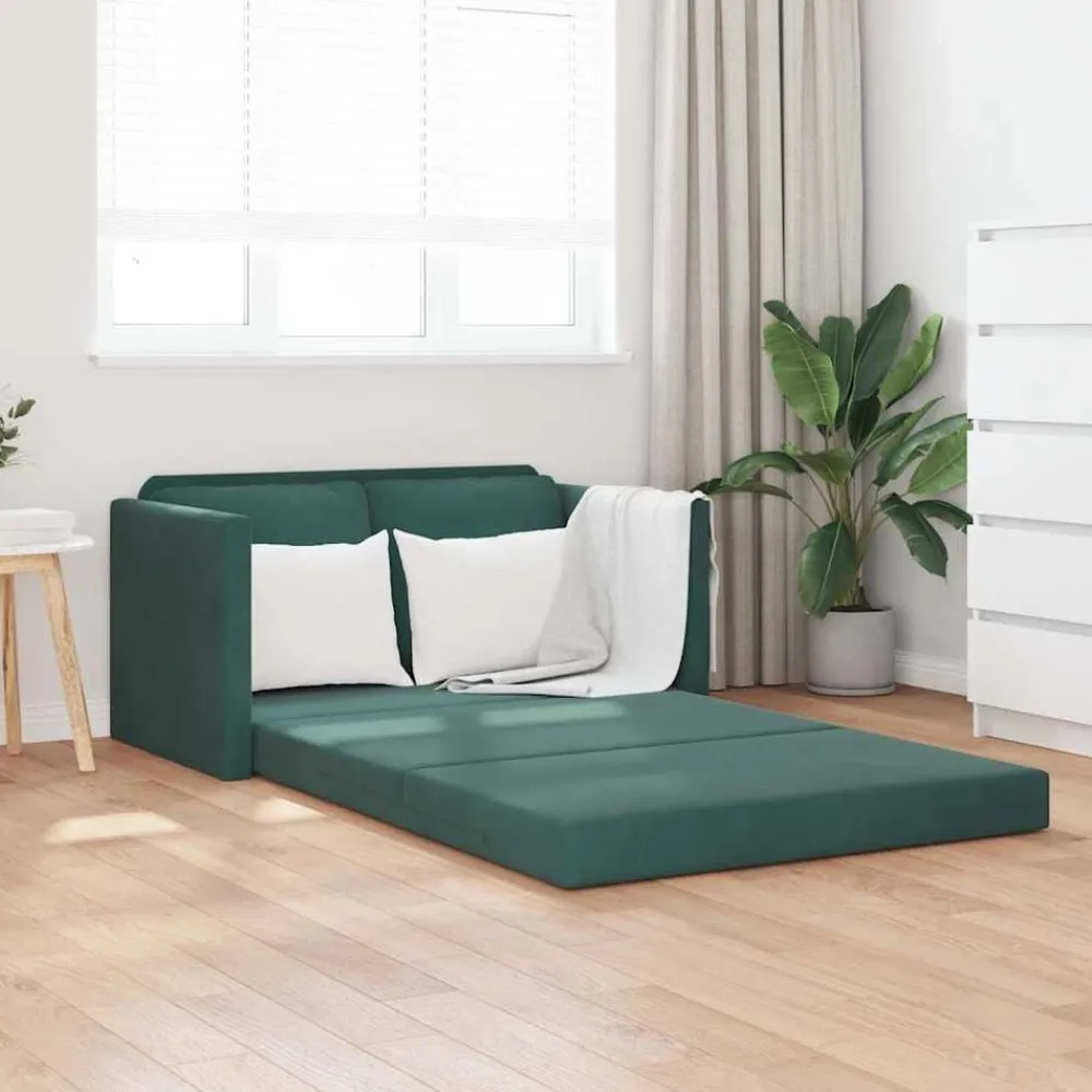 vidaXL Sofás-Sofá cama de suelo 2 en 1 terciopelo 122x204x55 cm
