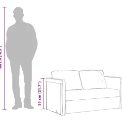 vidaXL Sofás-Sofá cama de suelo 2 en 1 terciopelo 122x204x55 cm