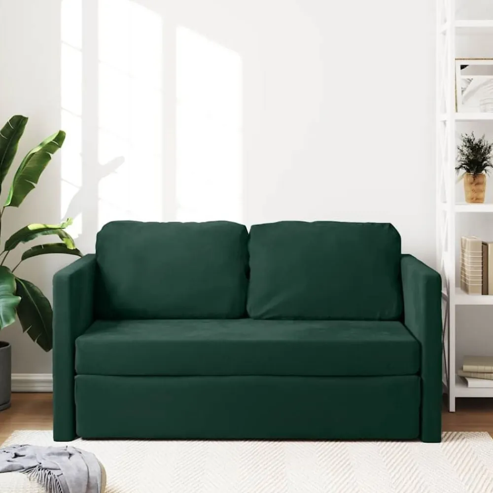 vidaXL Sofás-Sofá cama de suelo 2 en 1 terciopelo 122x204x55 cm
