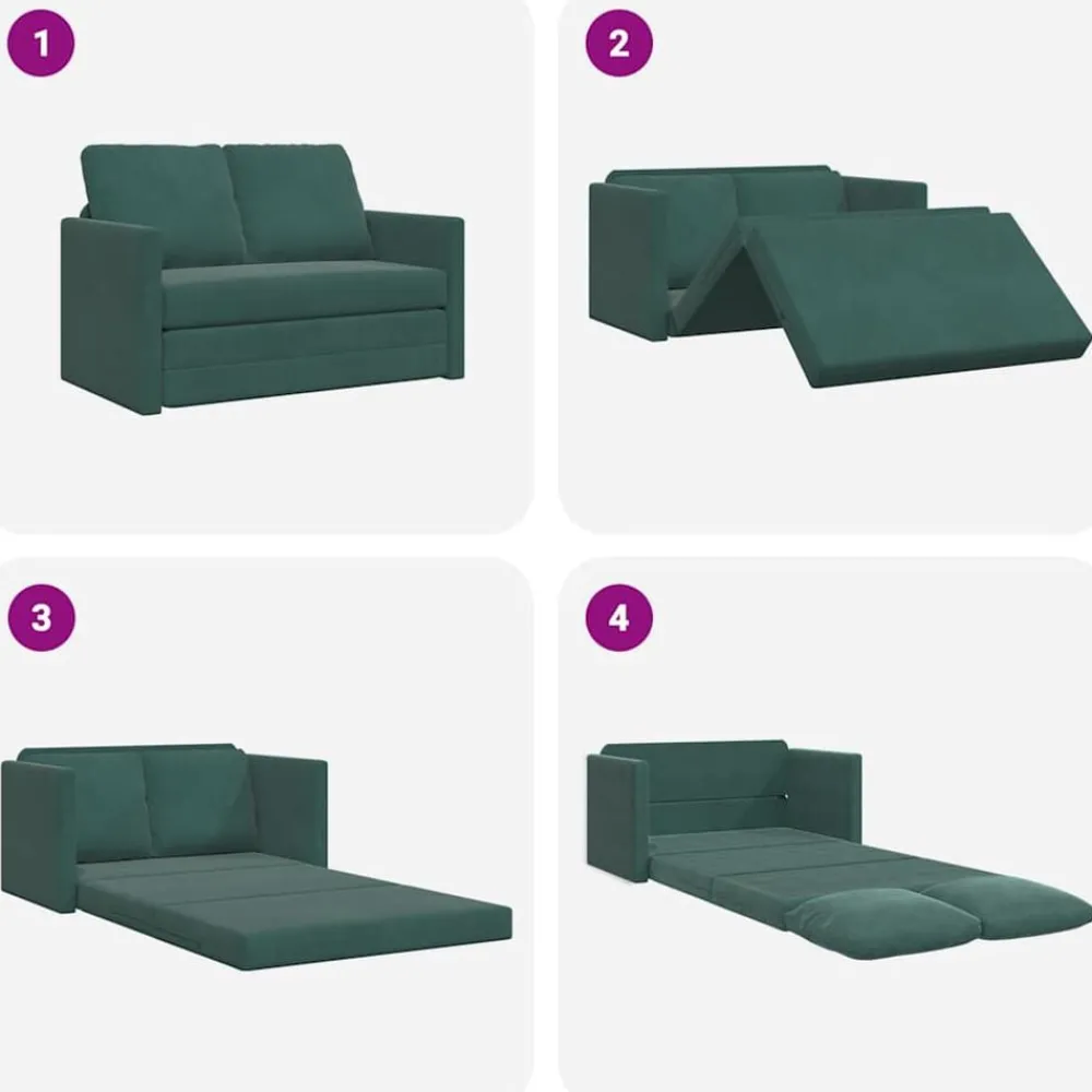 vidaXL Sofás-Sofá cama de suelo 2 en 1 terciopelo 122x204x55 cm