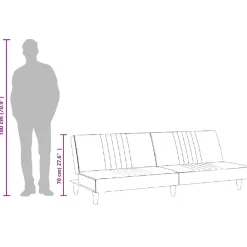 vidaXL Sofás-Sofá cama de tela claro
