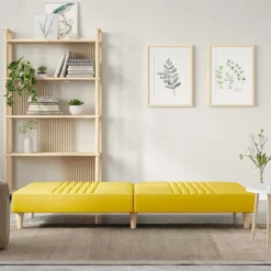 vidaXL Sofás-Sofá cama de tela claro