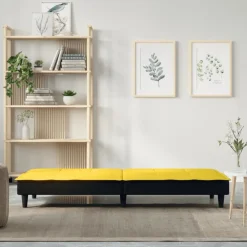 vidaXL Sofás-Sofá cama de tela claro