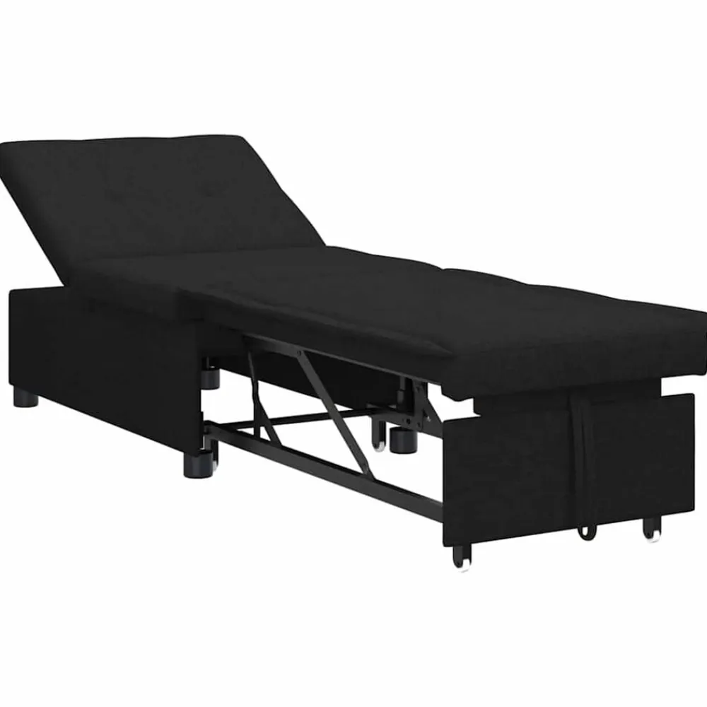 vidaXL Sofá cama desplegable 194 x 50 x 82 cm tela Negro