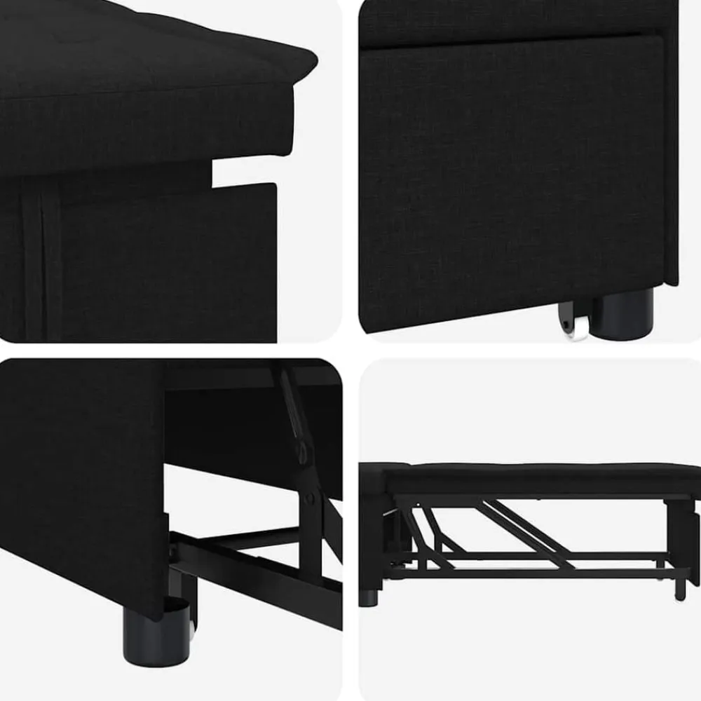 vidaXL Sofá cama desplegable 194 x 50 x 82 cm tela Negro