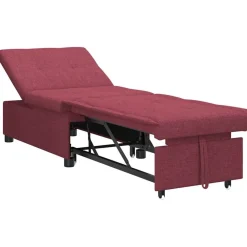vidaXL Sofás-Sofá cama desplegable Rojo vino 194 x 50 x 82 cm tela